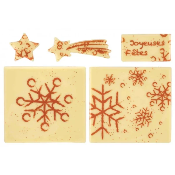 Décoration De Bûche De Noël Chocolat Blanc Joyeuses Fêtes (x1) Florensuc solde en ligne 1