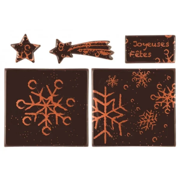 soldes ligne Décoration De Bûche De Noël Chocolat Joyeuses Fêtes (x1) Florensuc 1