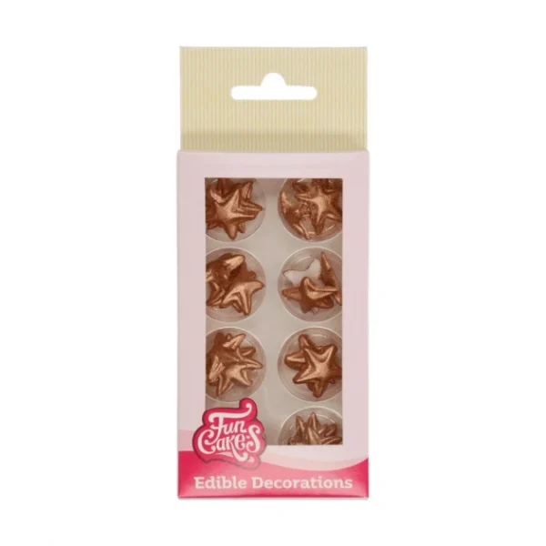 grossiste en ligne Décoration Gâteau Etoiles Bronze En Pâte à Sucre Funcakes (x24) 1