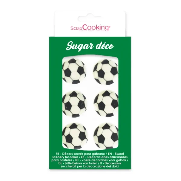 Décors En Sucre Ballons De Foot (x6) Scrapcooking pas cher en ligne 1