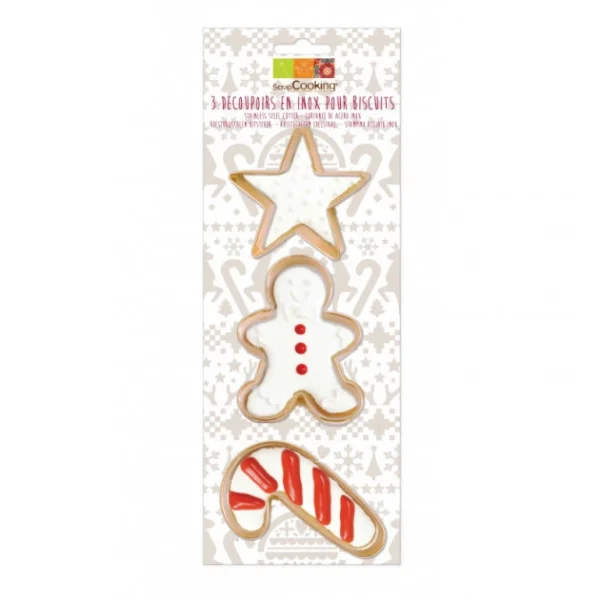 vente en ligne pas cher Découpoirs Noël Inox Dorés X3 Scrapcooking 1