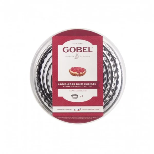 Gobel Découpoirs Ronds Cannelés Inox (boite De 8) soldes pas cher 1