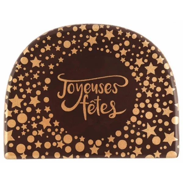 achat Embout De Bûche Chocolat Joyeuses Fêtes 84 X 65 Mm (x42) Florensuc 1