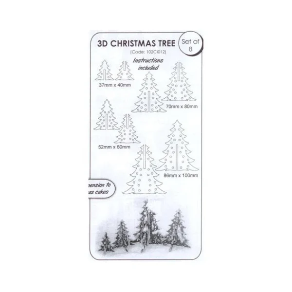 qualité supérieure Set Emporte-Pièces Plastique Sapin De Noël 3D (x8) JEM 3