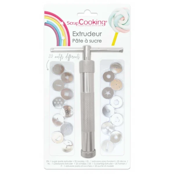 Extrudeur Pâte à Sucre 20 Motifs Scrapcooking grande qualité 3