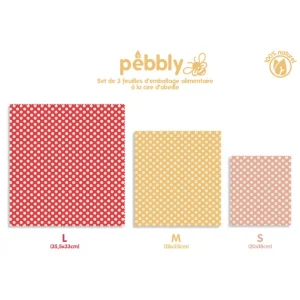 Feuille Emballage Alimentaire Cire Abeille Pois (x3) Pebbly Large choix en ligne 7