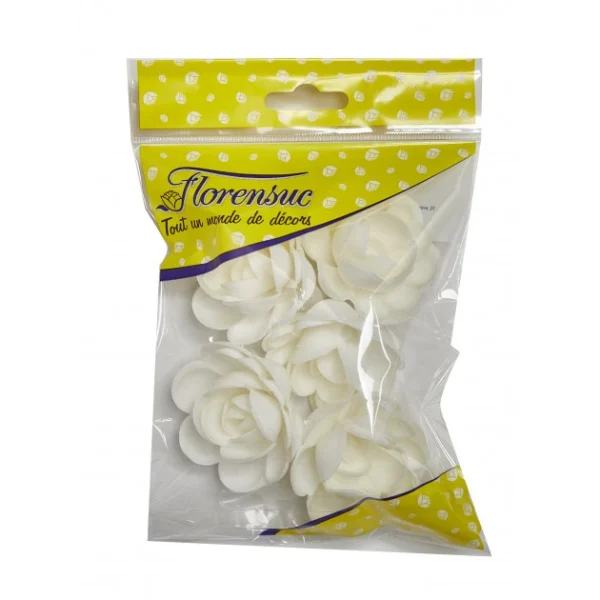 Fleur Azyme Bio Rose Blanche 5 Cm X5 Florensuc Paiement sécurisé 1