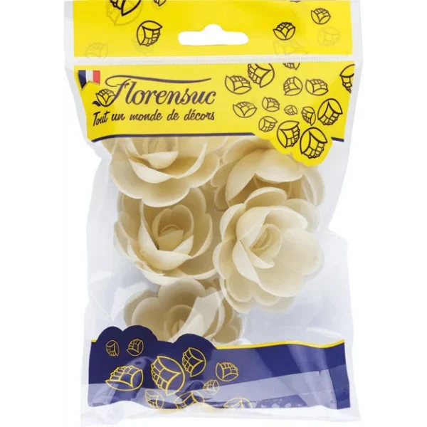 achat pas cher Fleur Azyme Bio Rose Crème 5 Cm (x5) Florensuc 1