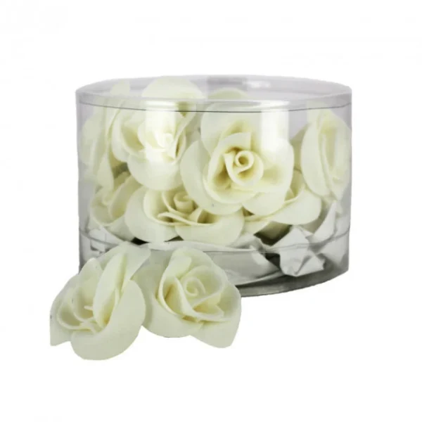 Authenticité garantie MALLARD FERRIERE Fleur En Sucre Roses Blanches Ø 3,5 Cm (x15) Mallard Ferrière 1