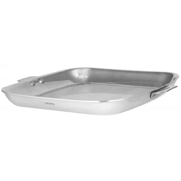 Grill Carré Casteline 30 Cm Poignée Amovible Inox Cristel en promotion 3