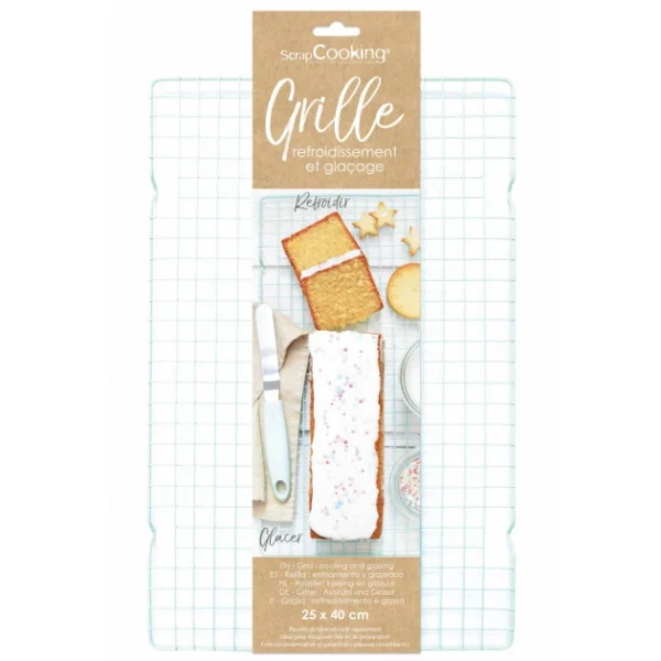 soldes pas cher Grille Pâtisserie En Métal 25 X 40 Cm ScrapCooking 1