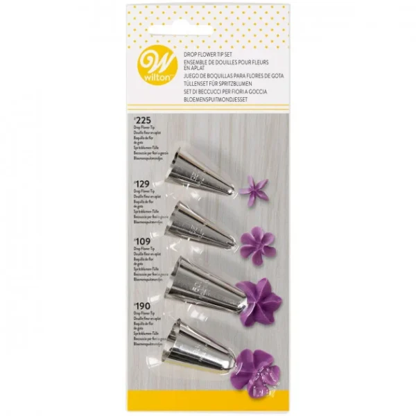 pas cher marque Kit 4 Douilles Pâtissières Inox Fleurs Wilton 1