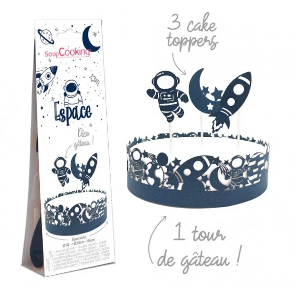 Kit Décor Gâteau Espace (4 Pièces) ScrapCooking grand choix 1