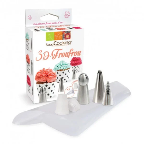 Kit Douilles Inox Froufrou Ruban 3D Scrapcooking excellente qualité 1