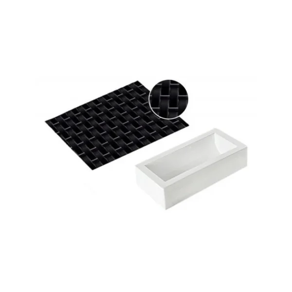 prix le plus bas Kit Moule à Bûche Et Tapis Décor Tressé SilikoMart Professional 1