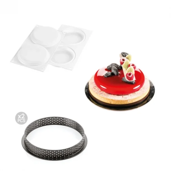 Kit Moule Silicone 2 Tartes Ø 150mm Silikomart Professional soldes de Noël 1