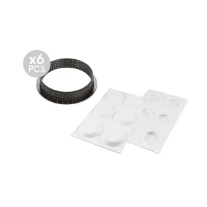 à prix réduits Kit Moule Silicone 6 Tartelettes Ø 80mm Silikomart Professional 11