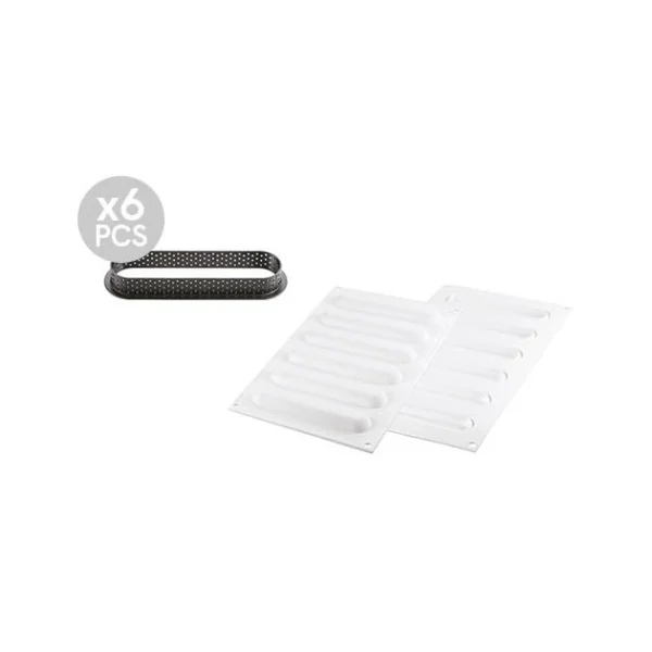 Kit Moule Silicone 6 Tartelettes Oblong 14,6 Cm Silikomart Professional le grand escompte 8