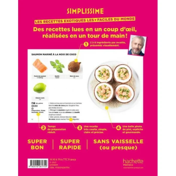 HACHETTE CUISINE Livre De Cuisine Les Recettes Exotiques Les + Faciles Du Monde, Chez Hachette prix le plus bas 3