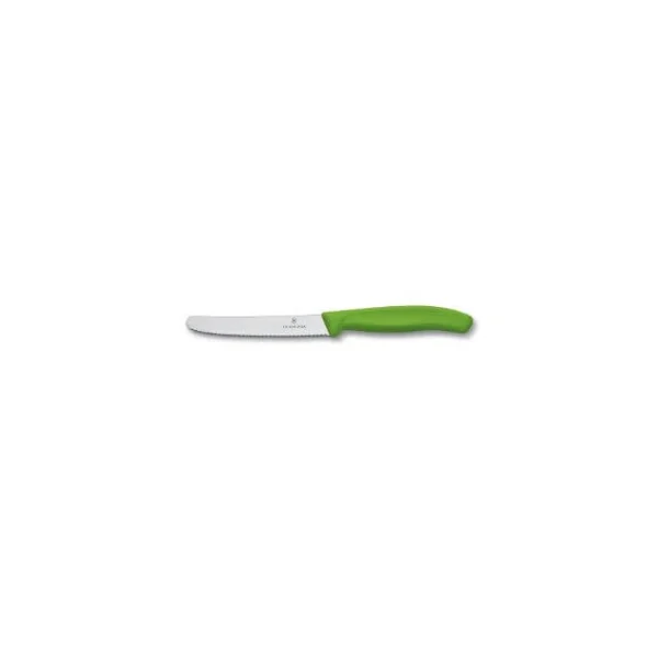 belle Lot 2 Couteaux à Tomate 11 Cm Vert Swiss Classic Victorinox 1