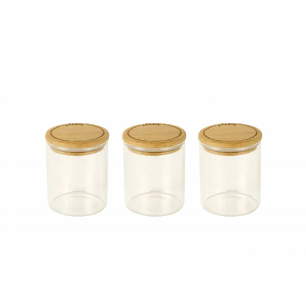 marque pas cher Lot 3 Pots à Épices En Verre Et Bambou 190 Ml Pebbly 1