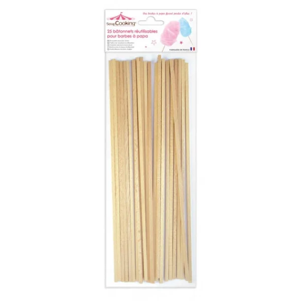 Lot De 25 Bâtonnets Pour Barbes à Papa – Scrapcooking SOLDES TOUT À 1