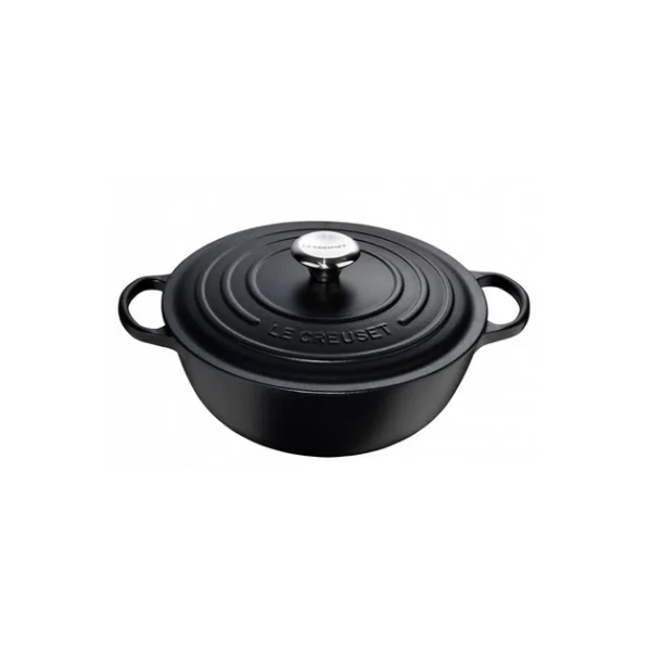 vente chaude Marmite En Fonte 26 Cm Noir Mat Le Creuset Signature 1