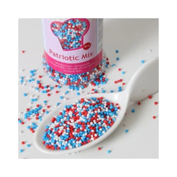 boutique paris Mélange Mini-billes Bleu/Blanc/Rouge 80g Funcakes 3