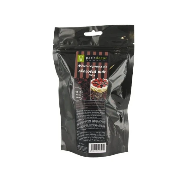 achat PATISDECOR Micro-copeaux De Chocolat Noir 100 G Patisdécor 1