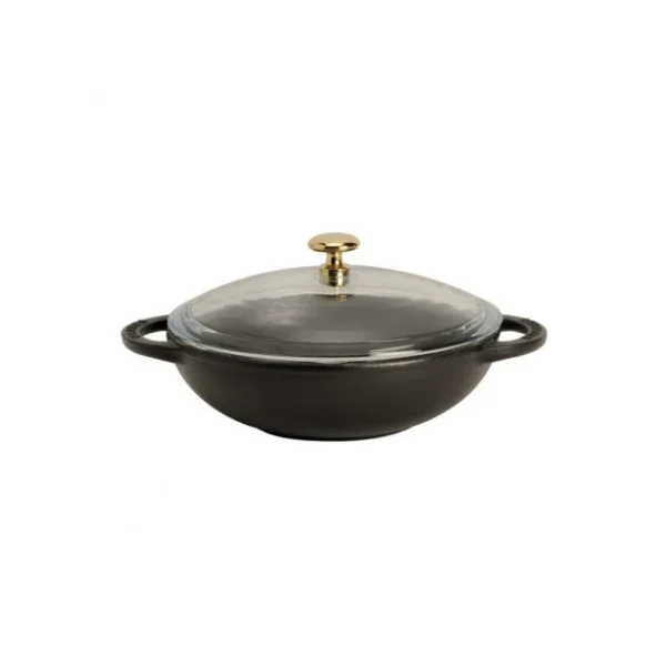 luxe soldes Mini Wok En Fonte 18 Cm Noir Mat Chasseur 1