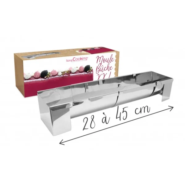 Moule à Bûche De Noël XXL Inox 45 Cm Scrapcooking france en ligne 1