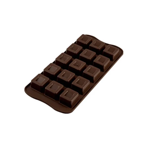 magasin pas cher Moule à Chocolat 15 Carrés Easy Choc – Silicone Spécial Chocolat 1