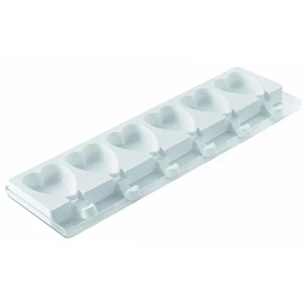 Moule à Glace Silicone 12 Mini Coeurs Avec Bâtonnets SilikoMart magasin france 1