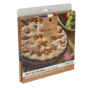 qualité d’originales Moule à Tarte Cannelée Inox Perforé Amovible Ø 28 Cm X H 2,5 Cm De Buyer 13