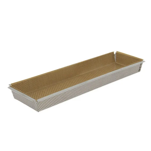 Réductions Moule à Tarte Rectangulaire Inox Perforé Amovible 35 X 10 Cm X H 3,5 Cm De Buyer 1