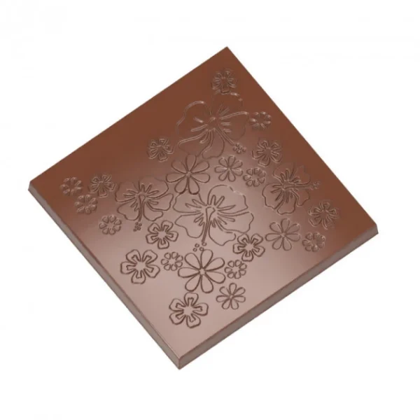 Neuve avec étiquette Moule Chocolat Carré Fleuri 99 Mm (x2) Chocolat Form 1