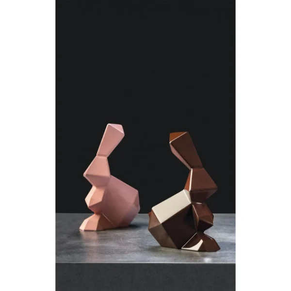 Moule Chocolat Lapin Origami 14,5 X 9,5 Cm X H 18 Cm (x2) Pavoni Nouvelle Collection 1