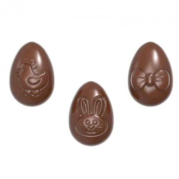 grand choix Moule Chocolat Oeuf Motifs Pâques 3,3 Cm (x24) Chocolate World 1