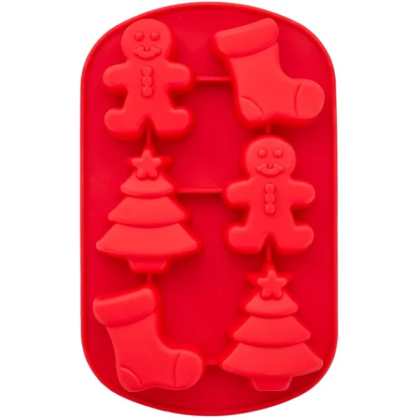 Réductions Moule En Silicone Sapin De Noël, Pain D’Epice Et Chaussette De Noël 6 Empreintes Wilton 1