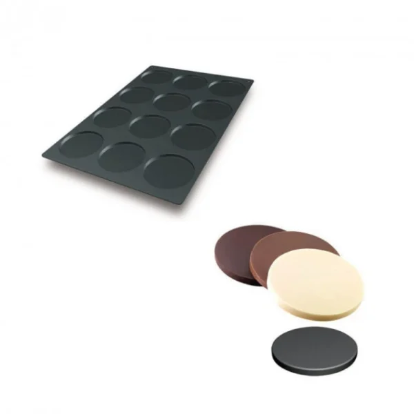 magasin paris Moule Silicone 12 Fonds De Tarte Biscuit Ø12 X 1 Cm 112ml SilikoMart Professional 1