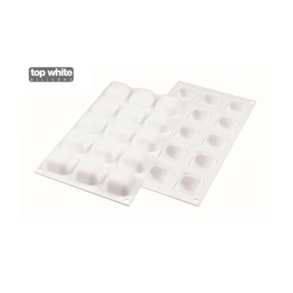 Moule Silicone 15 Carrés Bombés 4 X 4 Cm 30ml SilikoMart Professional REMISE allant 4