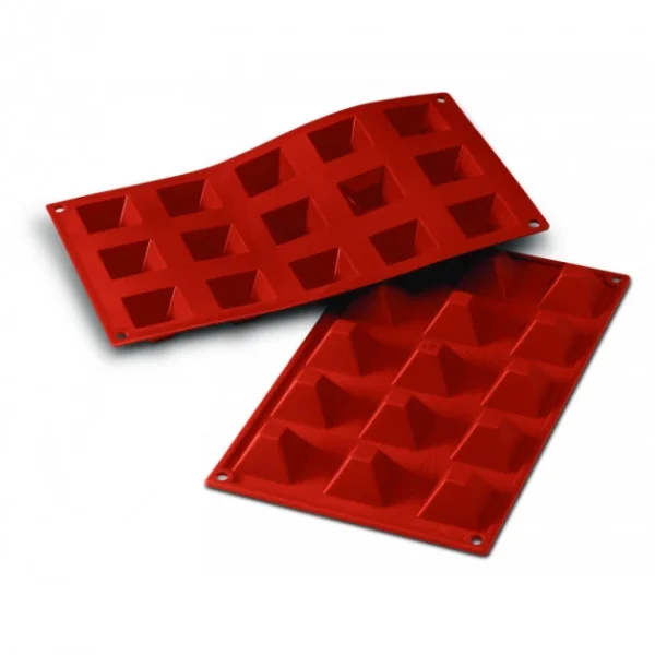 en ligne Moule Silicone 15 Pyramides 3,6 Cm X H 2,2 Cm Silikomart 1