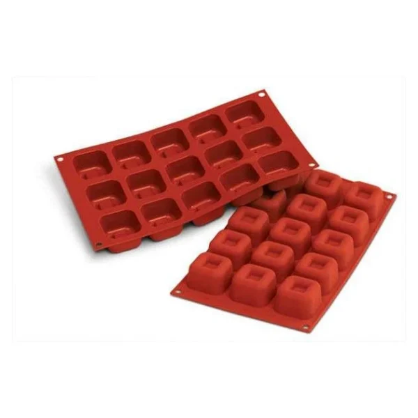 Moule Silicone Savarins Carrés 4,8 Cm X H 3 Cm (x15) Silikomart Retour Gratuit 1