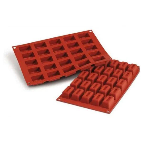 Moule Silicone Savarin Rectangle 4,4 X 2,6 Cm X H 2,2 Cm (x25) Silikomart fashioniable 1