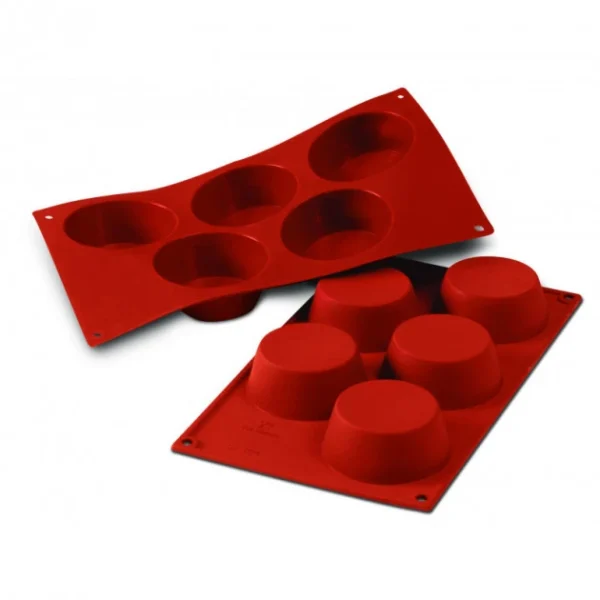 des prix incroyables Moule Silicone Muffins 8,1 Cm X H 3,2 Cm (x5) Silikomart 1