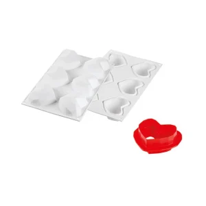 Moule Silicone 6 Coeurs Origami 82,6 X 74 X H35 Mm 110ml SilikoMart Professional achat pas cher 9