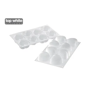 Moule Silicone 8 Coeurs Bombés 6,35 X 6,5 Cm 100ml SilikoMart Professional prix de gros 9