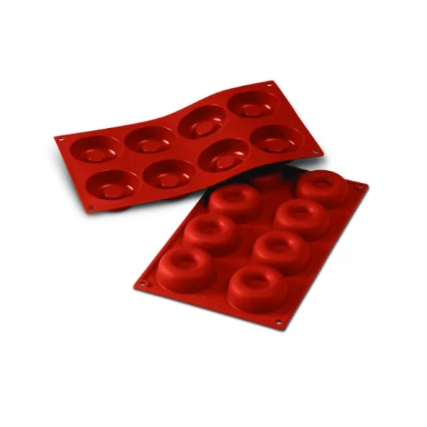 Moule Silicone Savarins 6,5 Cm X H 2,1 Cm (x8) Silikomart meilleure qualité 1