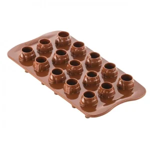 magasin paris Moule Silicone à Chocolat Mr & Mrs Brown Silikomart Professional 9