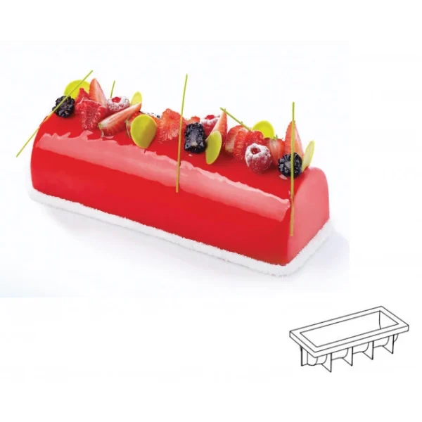 Moule Silicone Bûche 25 X 8,5 Cm X H 7 Cm Pavoni nouvelle saison 1